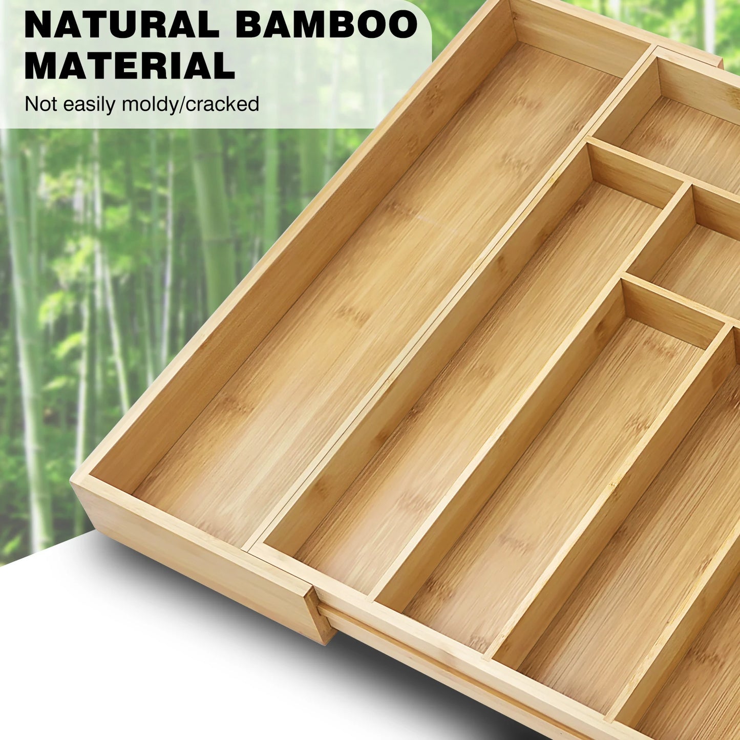 Extendable Cutlery Tray Expandable Storage Organizer Kitchen Drawer Holder Tray Insert Cabinet Utensil Box Makeup Toys Sundries