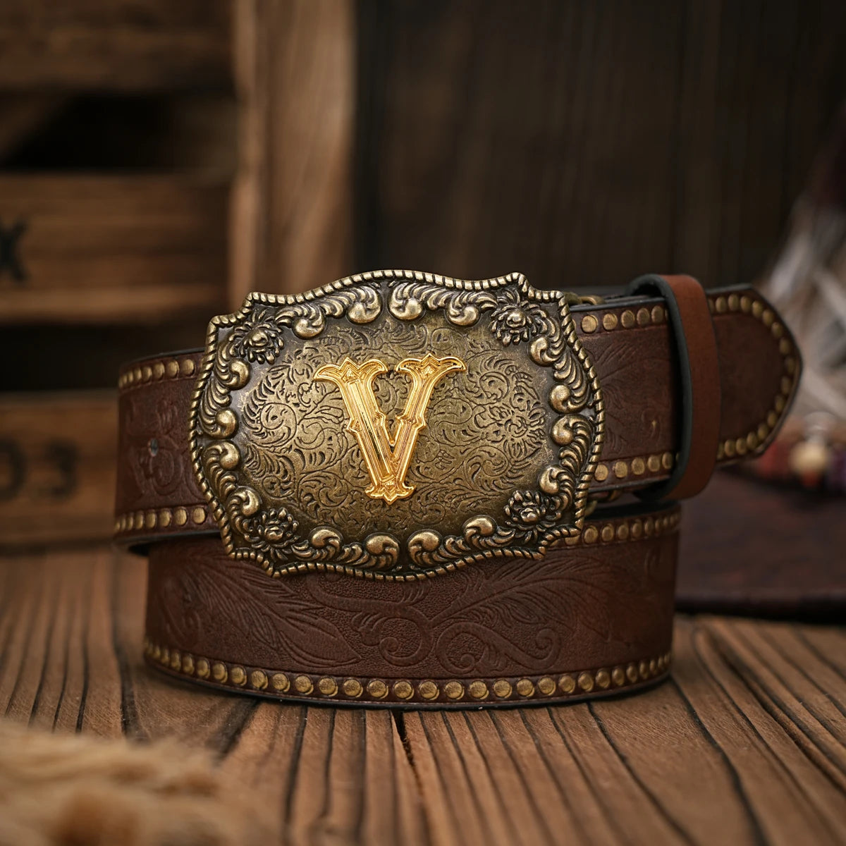 Vintage style PU Leather Western Denim Belt Classic Letter buckle - 3.8 cm wide, durable and stylish for men and women - perfect