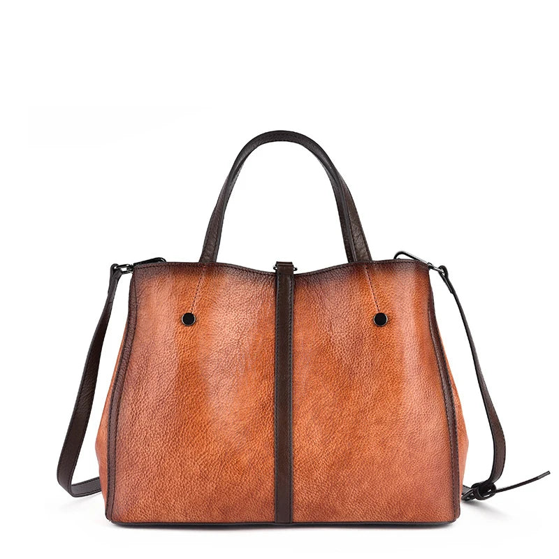 MOTAORA Women's Bag Genuine Leather Handbag For Women Vintage Embossed Female Shoulder Bag Handmade Large Capacity Crossbody Bag