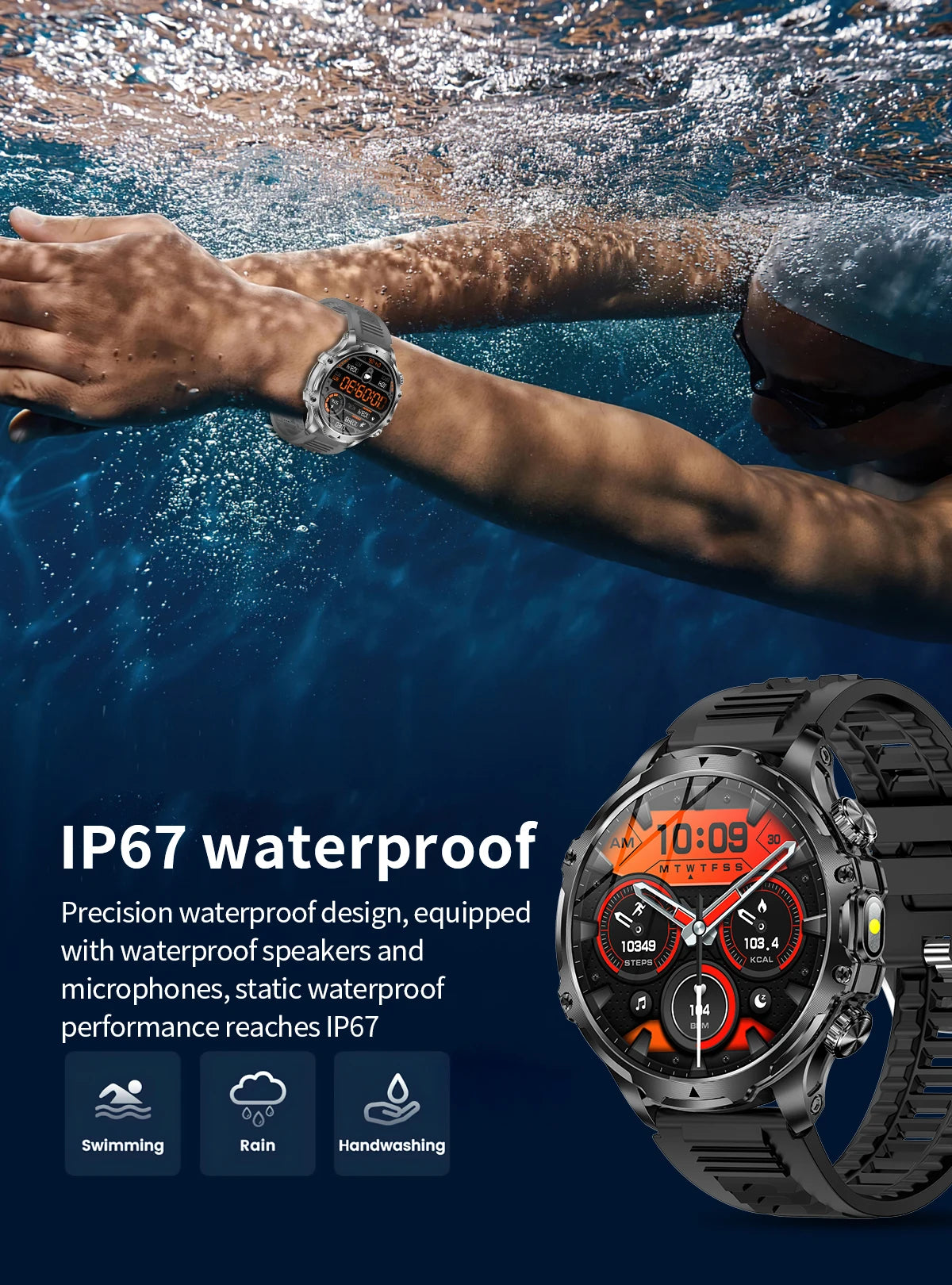 LIGE New 1.9" AMOLED 416*416 Screen Smart Watches Flashlight Outdoors Sports Fitness Tracker 700mah Large Battery Men Smartwatch