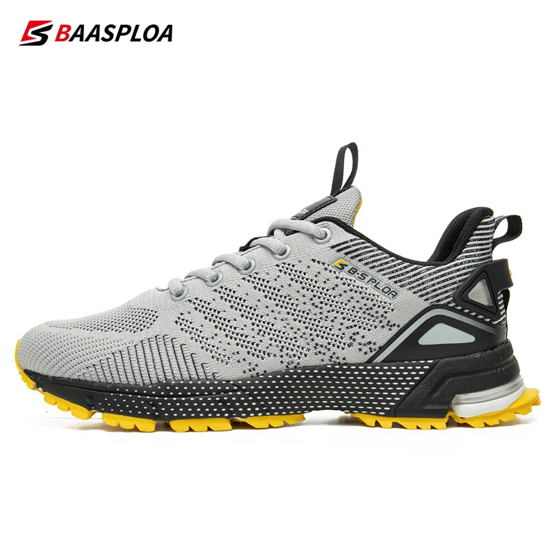 Baasploa Men Running Shoes Lightweight Sport Shoes for Men Mesh Breathable Casual Sneakers Non-Slip Outdoor 2023 New Arrival