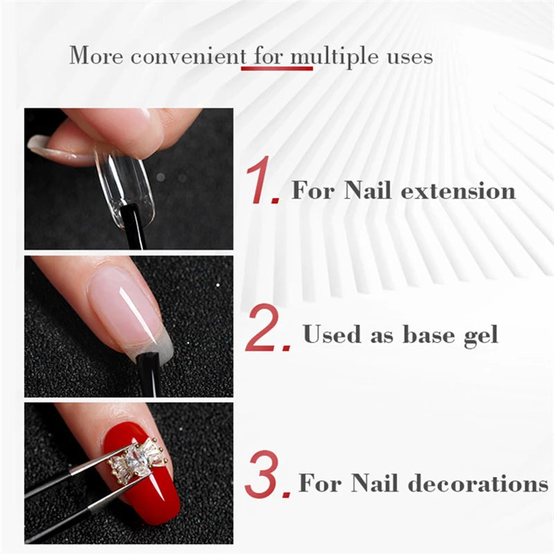 AS 15ML Nail Tips Glue Gel For Falses Nail Tips Fast Extension 3 IN 1 Function Nails Art Transparent Gel Polish Soak Off UV Gel