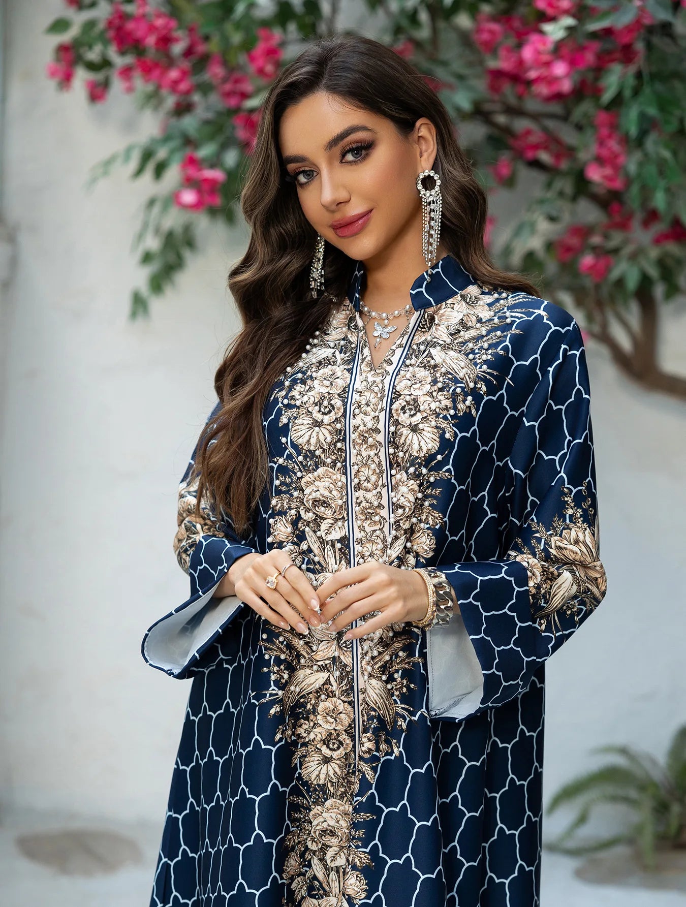 Muslim Dress Women Abaya for Eid Diamond Party Dresses Arab Long Robe Print Abayas Dubai Morocco Kaftan Islam Jalabiya Vestidos