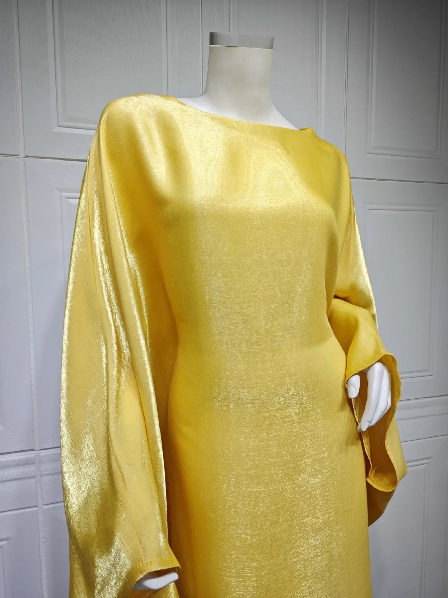 2024 Muslim Dress Women Summer Fashion Muslim Long Sleeve Satin Plus Size Long Abaya Kaftan Abaya Dubai Abaya Muslim Clothes
