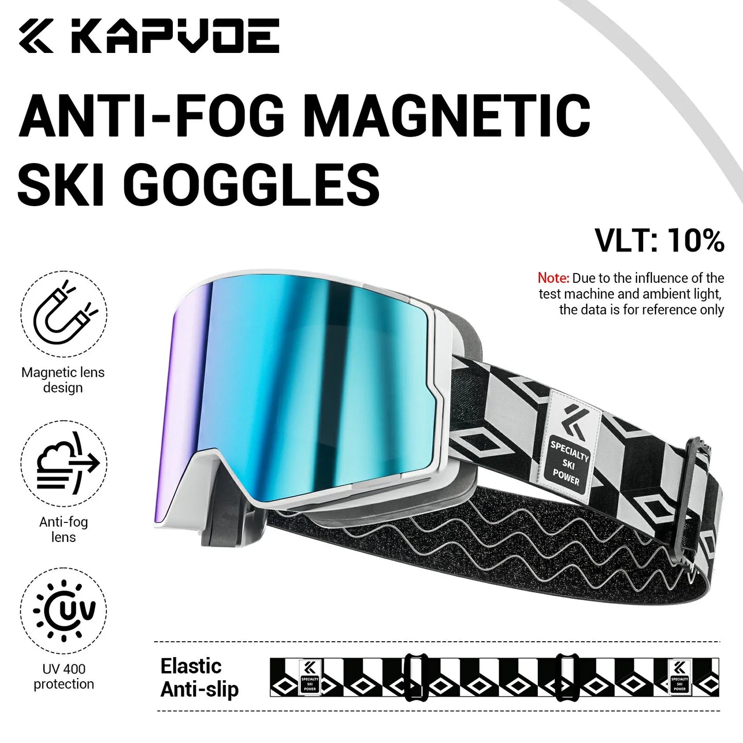 KAPVOE New Photochromic Outdoor Sport Ski Snowboard Goggle Men UV400 Protection Women Glasses Magnetic Attraction Skiing Goggles