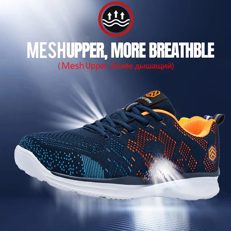 LARNMERN Safety Shoes for Men Puncture Proof Steel Toe Work Shoes Anti-slip Construction Sneakers