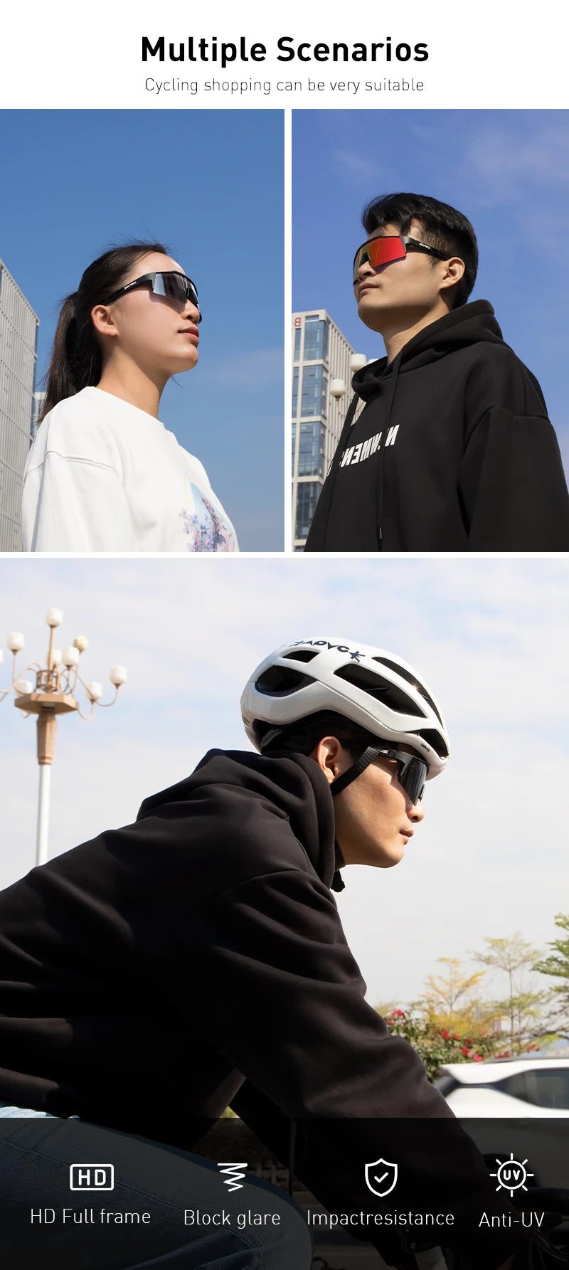 Kapvoe Road Driving Bike Sports Cycling Glasses Running Sunglasses Outdoor Men Woman Bicycle Cycling Mountain UV400 Goggles