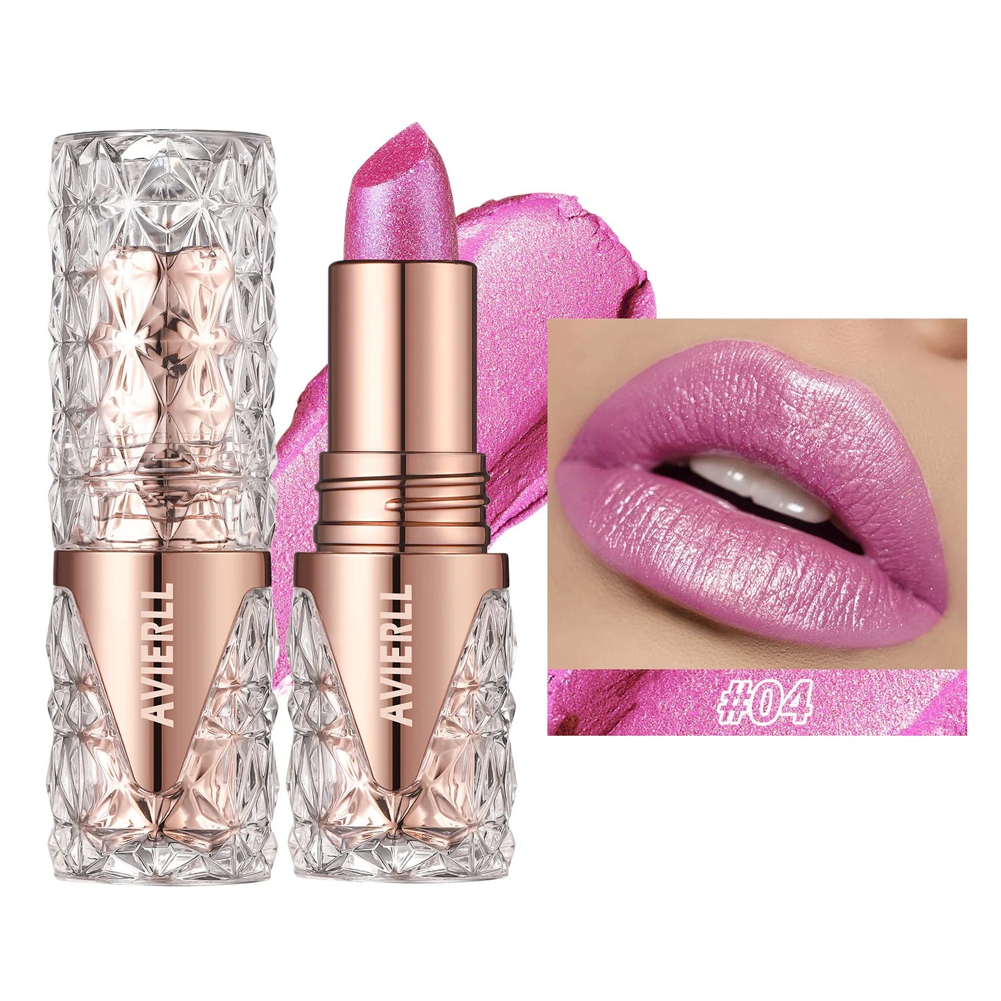 6 Colors 3 in 1 Pearlescent Sparkling Lipstick Matte Glitter Waterproof Long Lasting Pearl Shine Lip Gloss Shimmer Sexy Makeup