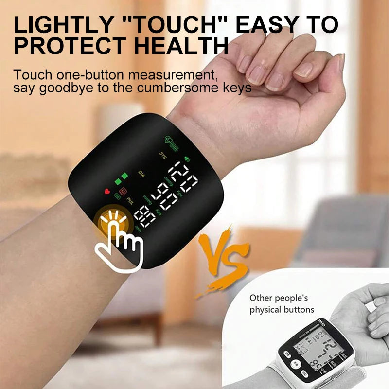 🖤 JUSTLANG Rechargeable (C type) Wrist Blood Pressure Monitor,2 Users | Digital Tonometer | Heart Rate & Irregular Pulse Detection | LED Display