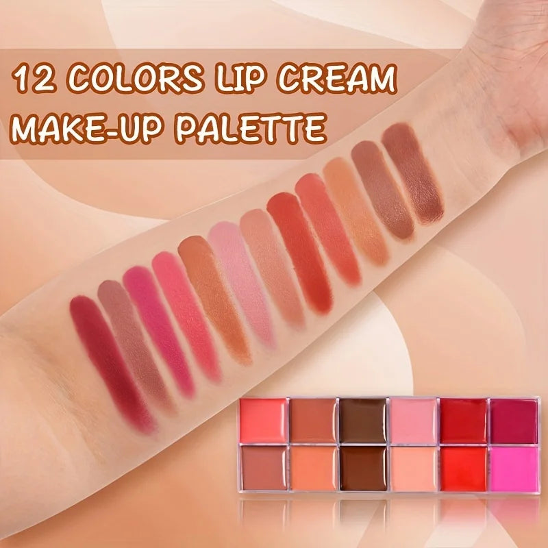 12 Color Lip Gloss Palette Makeup Moisturizing Lipstick Palette, Makeup And Cosmetic For Women Valentine's Day Gifts