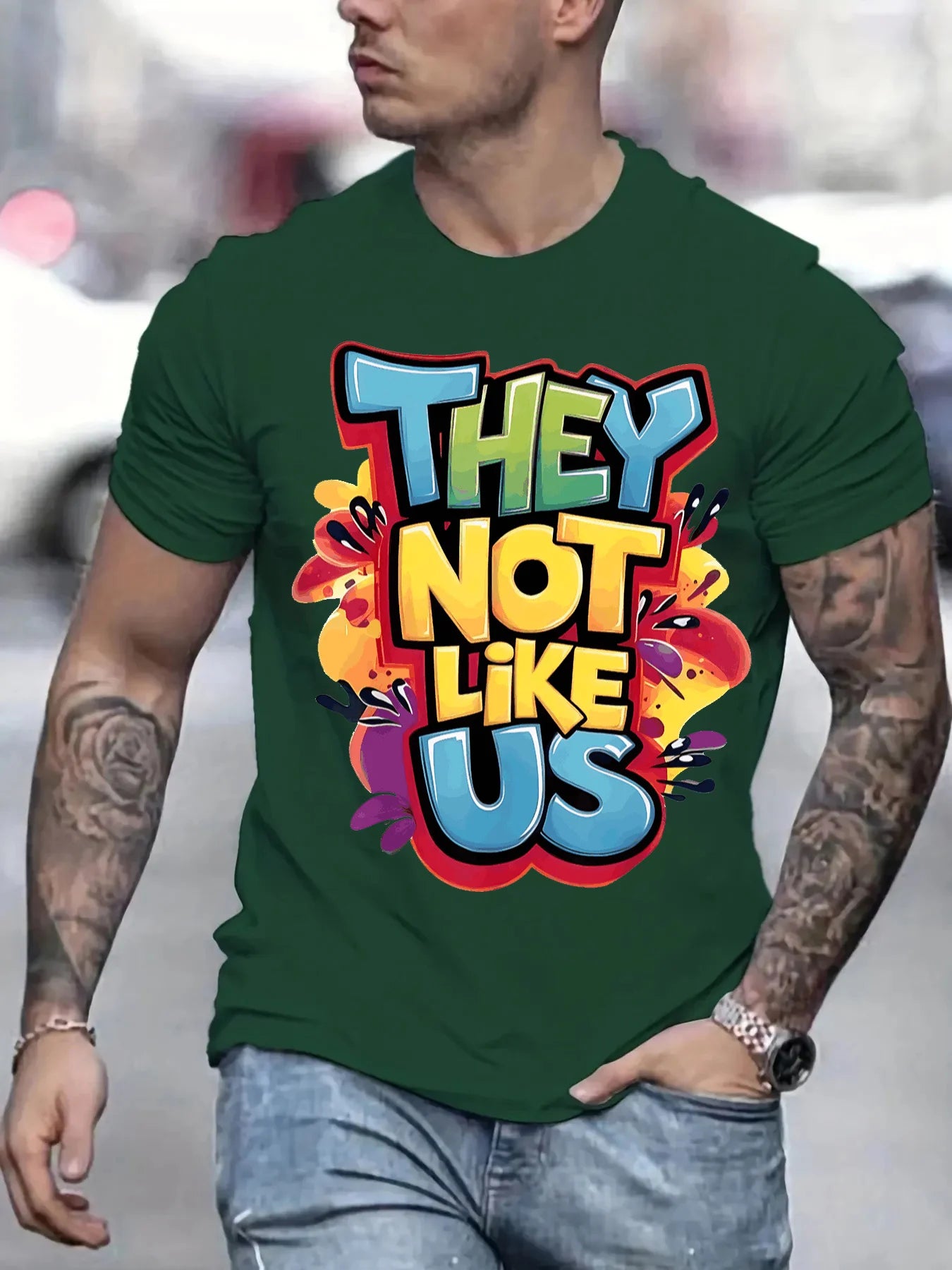 Men's summer 100% pure cotton fashionable casual loose sports. They don't like our printed round neck short sleeved T-shirt top