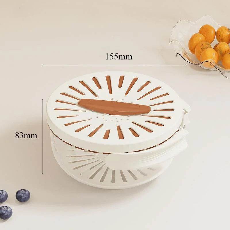 Vegetable Fruit Cleaning And Drainage Basket Folding Water Filter Net Fresh Keeping Box Cleaning Basket Kitchen storage Gadg