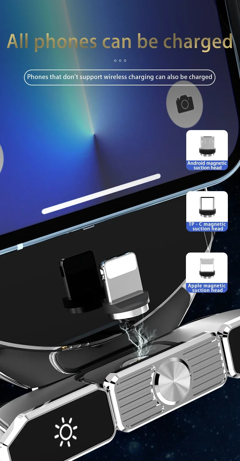 Wireless Charger Car Auto Magnetic Air Vent Phone Holder For iPhone 16 15 14 13 Samsung Xiaomi Induction Fast Charging Station
