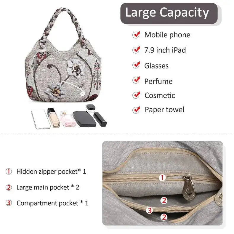MOTAORA Women Handbags Vintage Canvas Bag Ladies Canvas Handbag Casual 2025 Woven Small Handbag Fabric Gout Craft Female Handbag