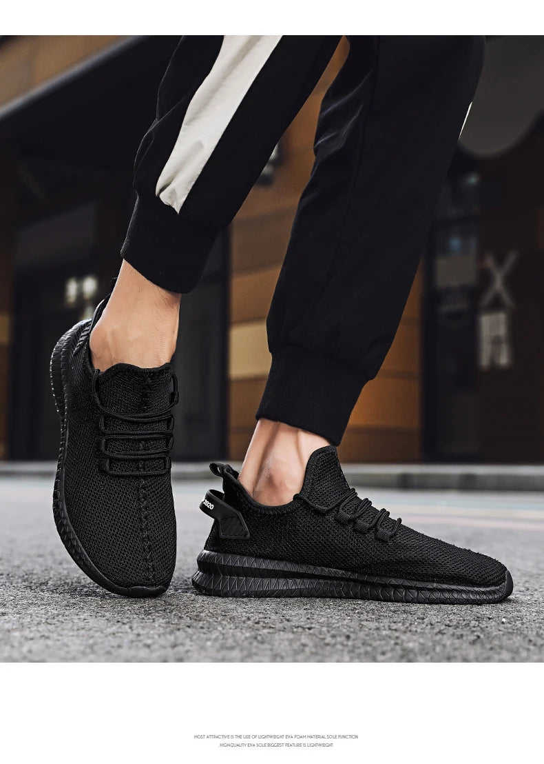 Men's Non-Slip Casual Sneakers Breathable Outdoor Jogging Training Hiking Sports Running Outdoor Women Weave Knit Lace Up Shoes