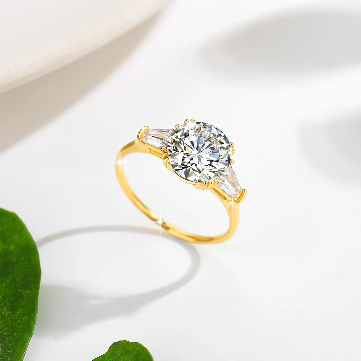 9mm Moissanite Diamond Ring 585 Real 14K Gold for Women D Color VVS1 Brilliant Cutting Wedding Band Engagement Trendy Jewelry