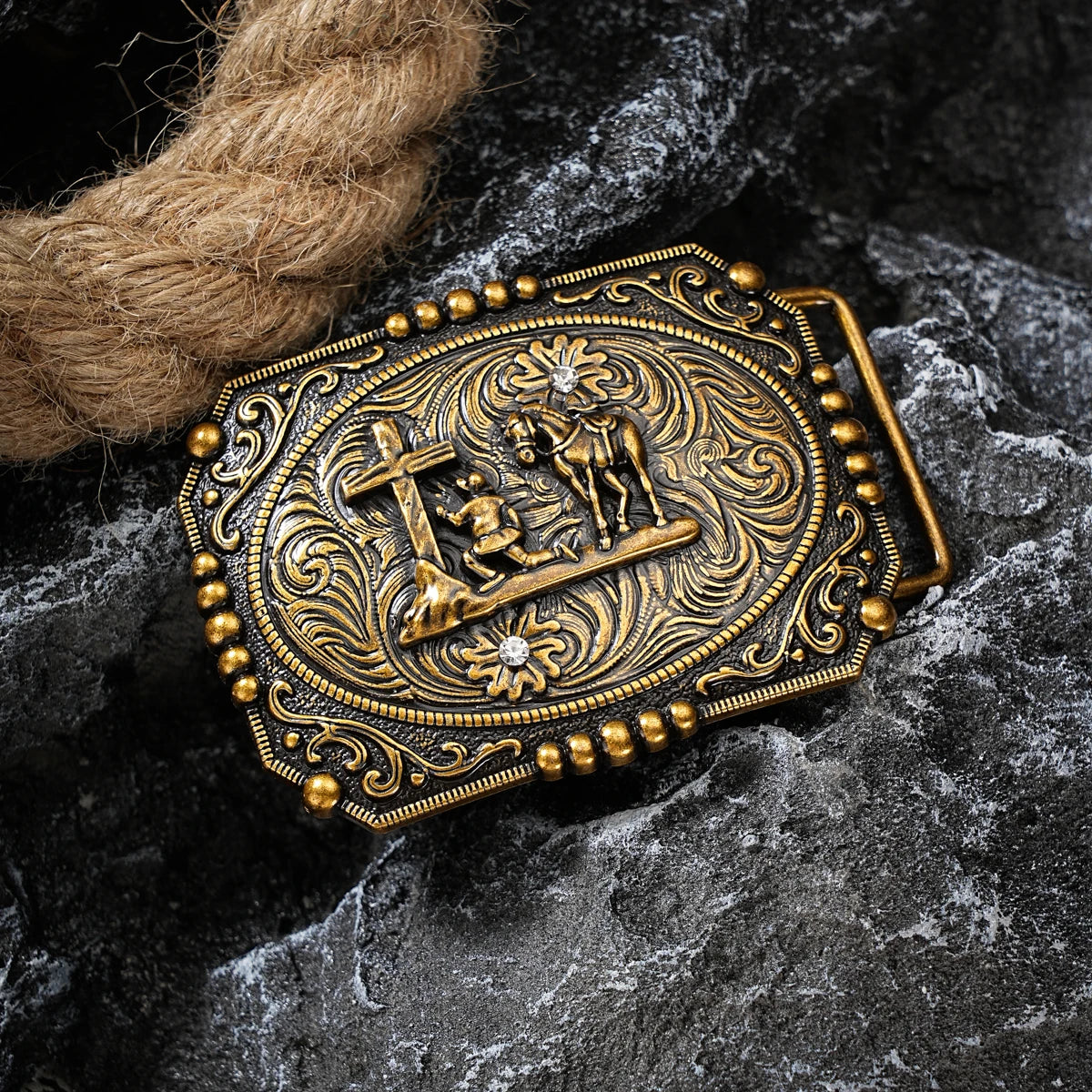 Western style plate buckle belt metal buckle one belt buckle