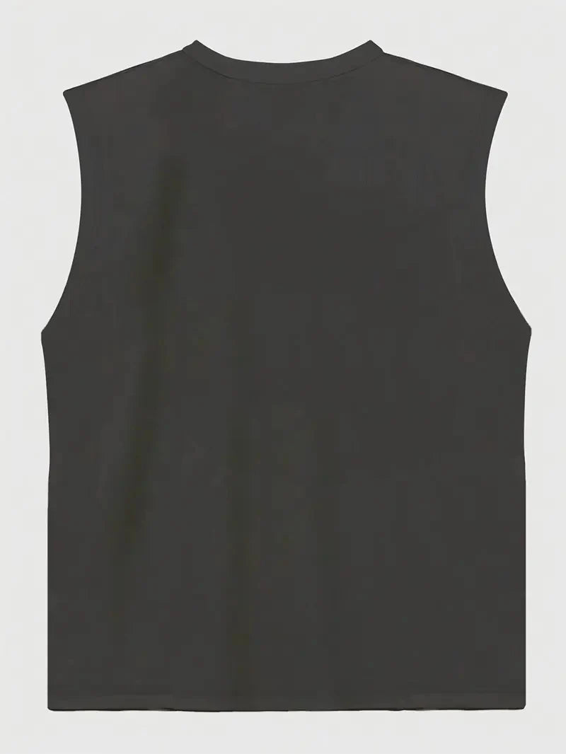 🏋️ Men’s Summer Sleeveless Tank Top,TOP DAD Print | Loose Fit | Comfortable & Breathable | Fitness & Leisure
