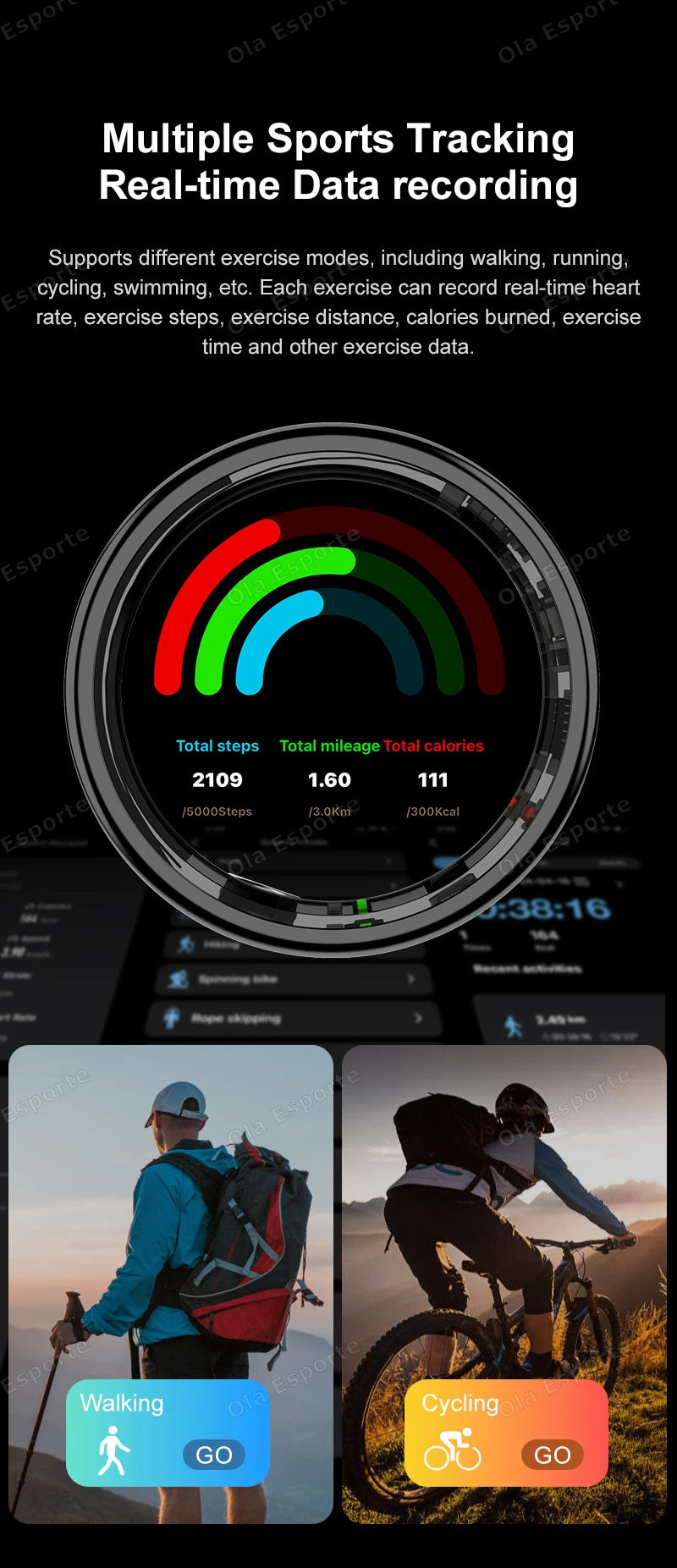 New R11 For xiaomi Smart Ring Men Women LED Display Screen Heart Rate Blood Oxygen Monitor Waterproof Multi Sports Modes rings