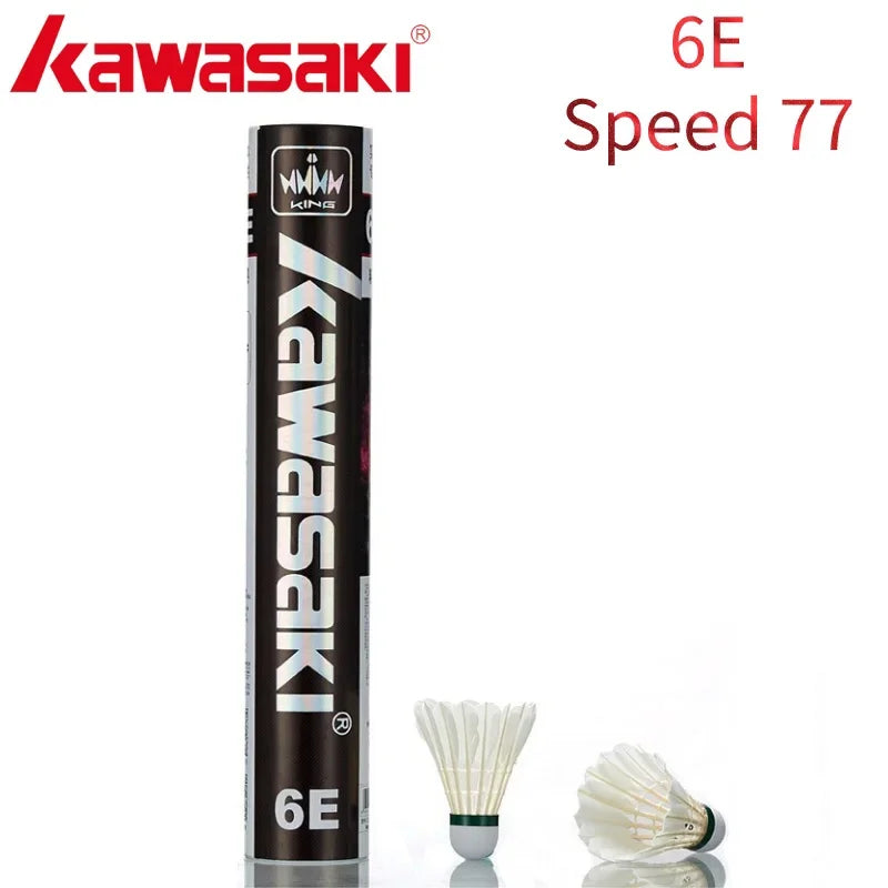 Kawasaki Badminton Shuttlecock for Clubs & Training Racquet Sport 6E/8E/10E Badminton Feather Shuttlecock Durable Badminton Ball