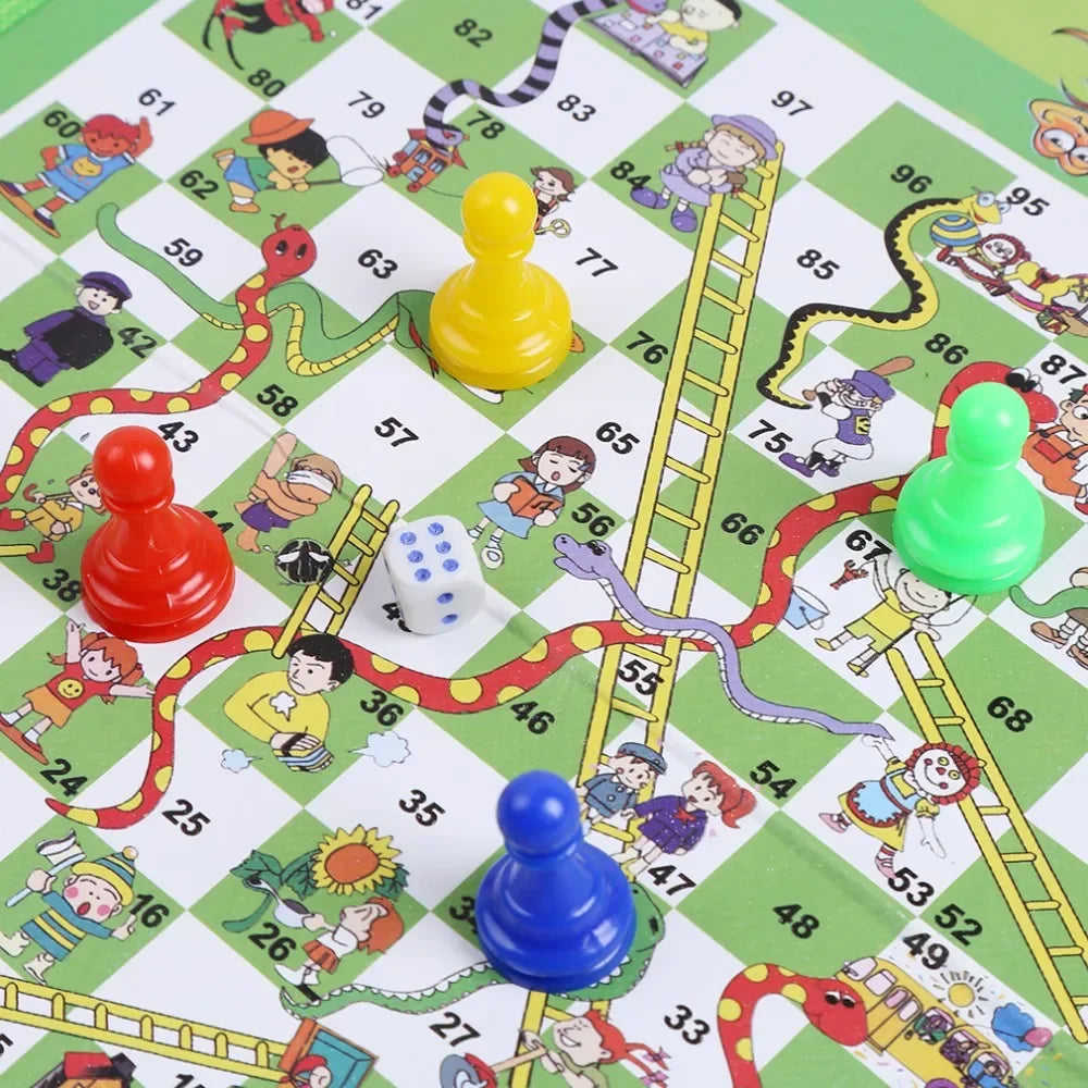 Kids Classic Flight Chess Game Ludo Chess Game Family Party Children Fun Board Game Toys Educational Toys for Children Fun Gifts