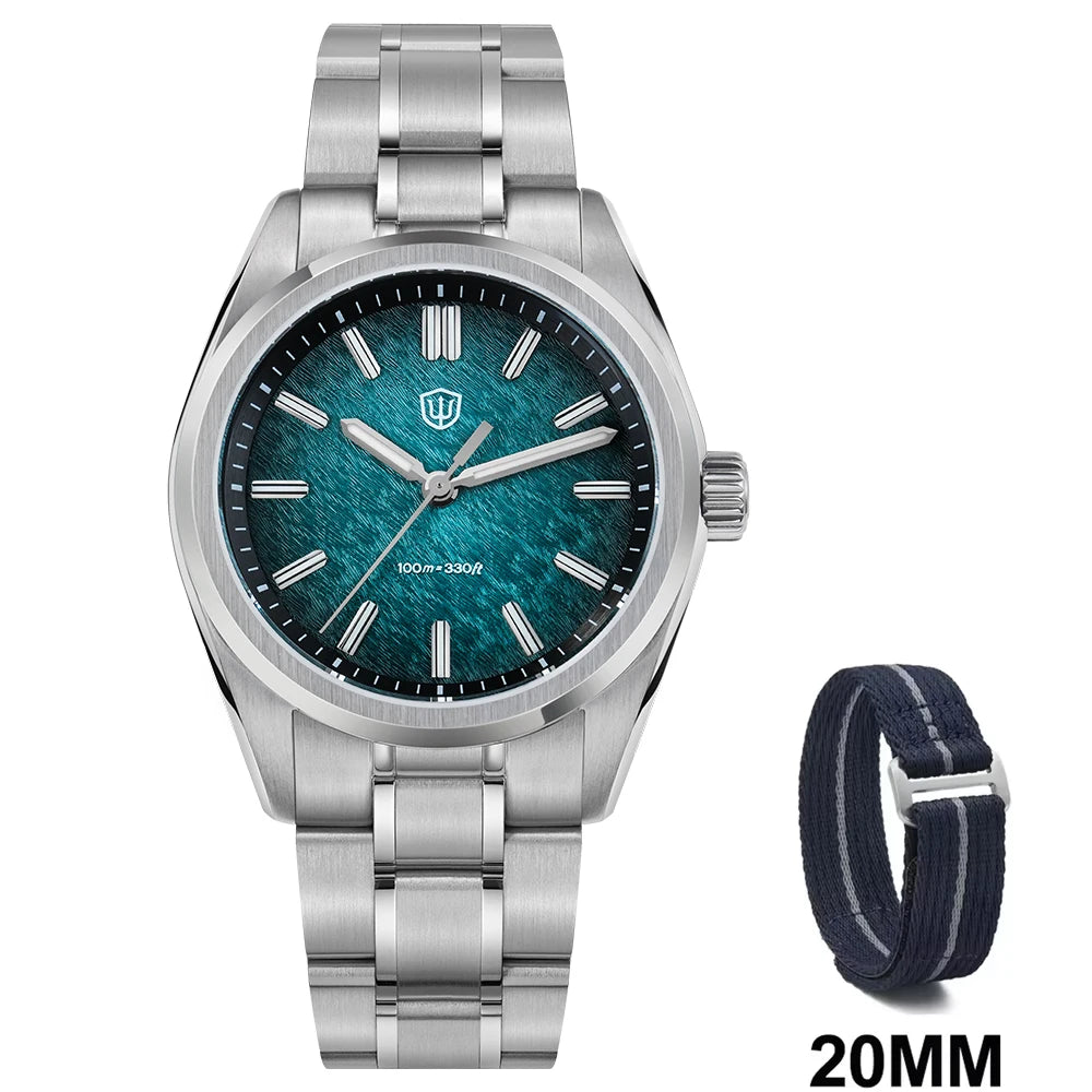 Watchdives WD0003B Original Design Aventurine Dial Men Watch VH31 Sweep Seconds Quartz Movement 36mm Watches Luminous Waterproof