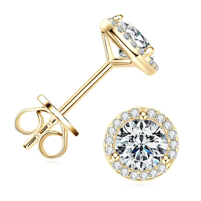 Lnngy GRA Certified Moissanite Stud Earring For Women Original 925 Sterling Silver Irregular Piercing Earring 2025 Hot Jewelry