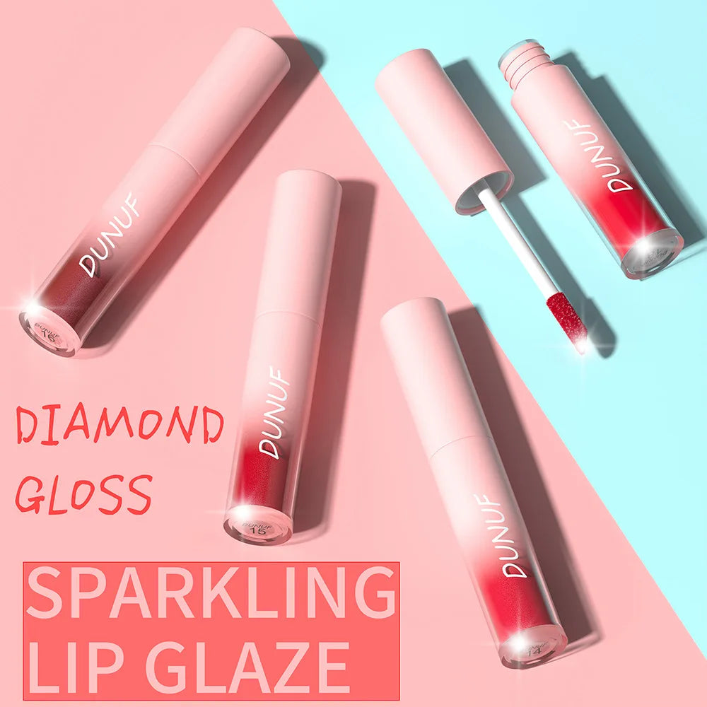18 Color Sexy Red Diamond Glitter Lip Gloss Metallic Waterproof Long Lasting Matte Shimmer Liquid Lipstick Women Makeup Cosmetic