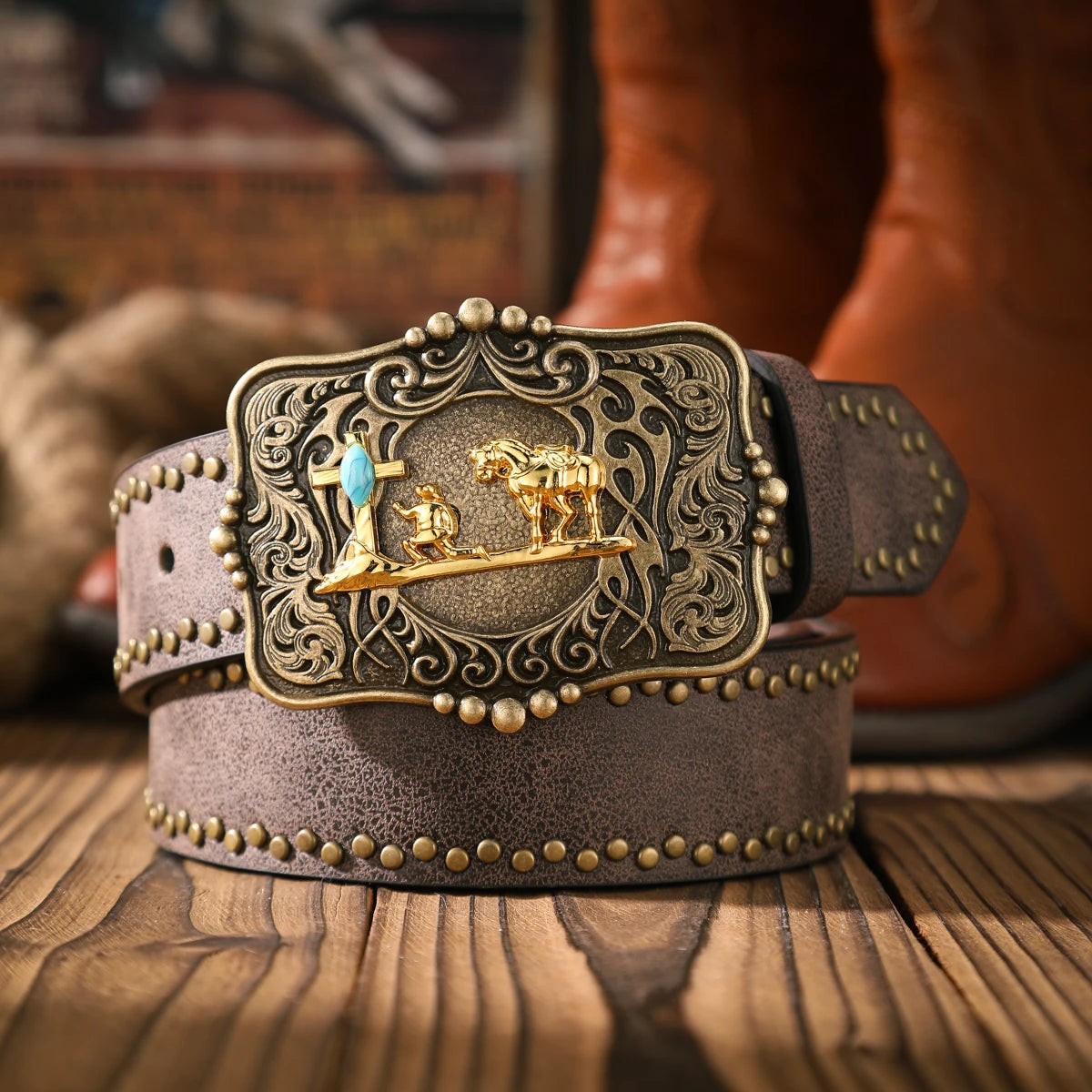 A casual and retro belt, a waist accessory for Western-style clothing, metal buckle, PU belt, suitable for both men and women