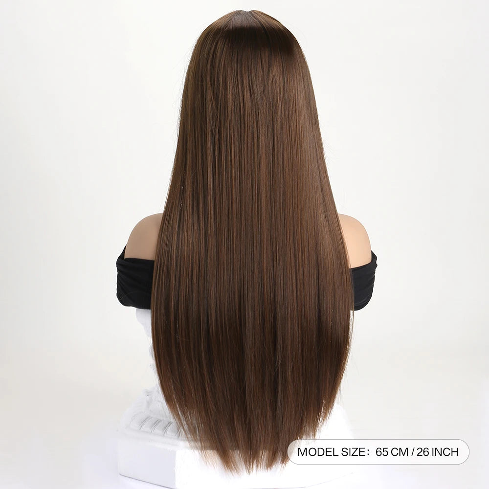 26Inch Colour Wig Long Straight Synthetic Wig for Women Fashion Wig for for Daily Halloween Costume Party Cosplay 