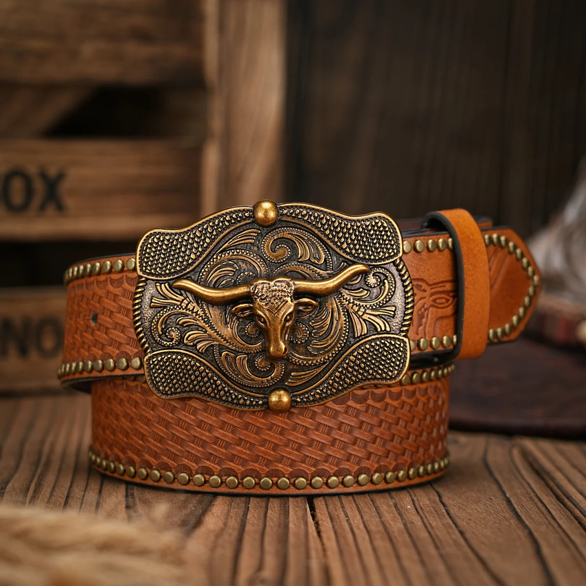 Vintage Style PU Leather Western Cowboy Belt with Classic Buckle - 3.8cm Wide, Durable and Stylish for Men and Women - Perfect f