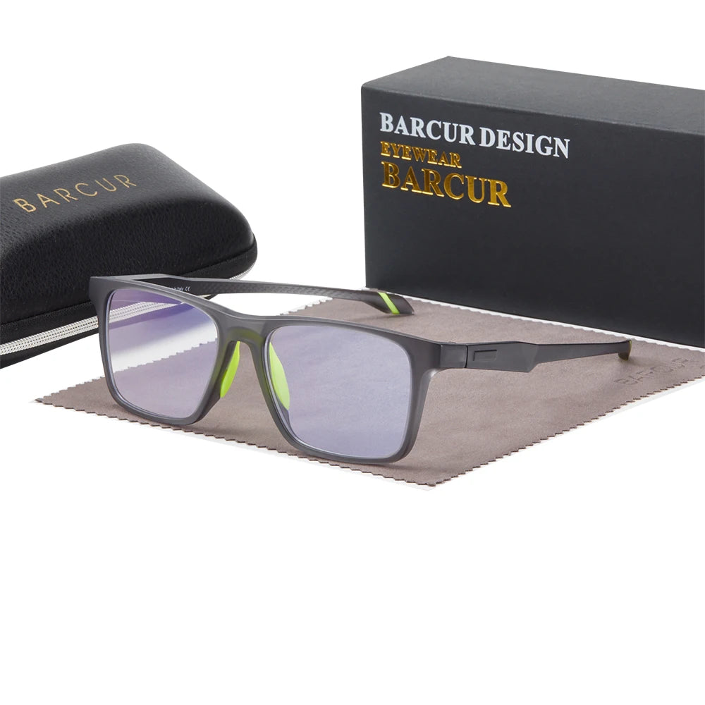 BARCUR Men Anti Blue Light Glasses Fashion Personality TR-90 Secondary Footnotes Goggles Woman Reading Glasses Accessories