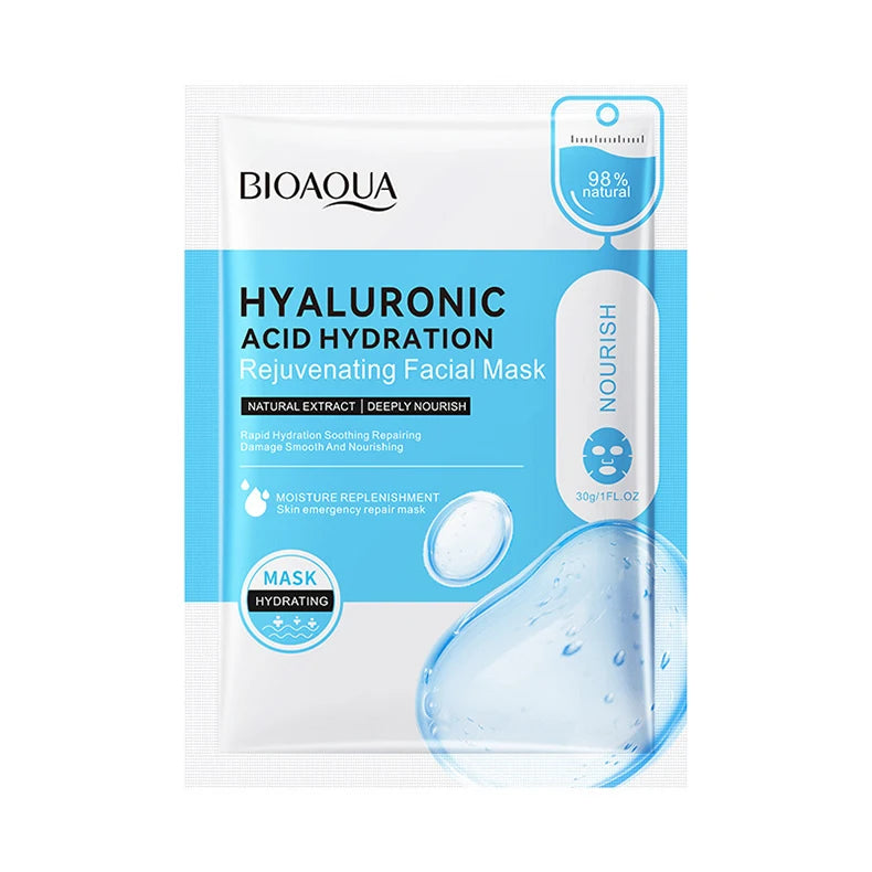 20pcs BIOAQUA Snail Hyaluronic Acid Face Mask skincare Moisturizing Hydrating Firming Facial Masks Face Skin Care Products