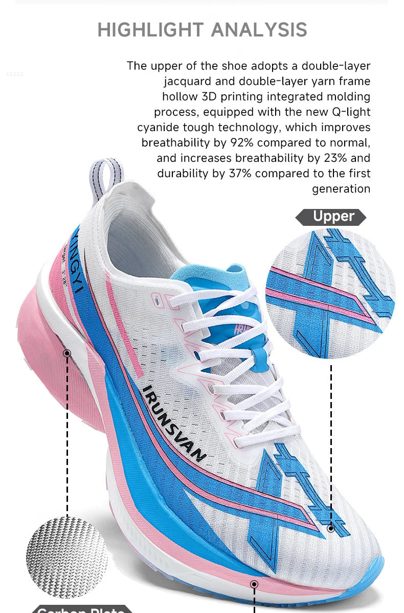 IRUNSVAN Shadow Wing 2.0 Carbon 2024 Sport Shoes Original Trendy Casual Sneakers Outdoor Marathon Running Shoes Men Unisex