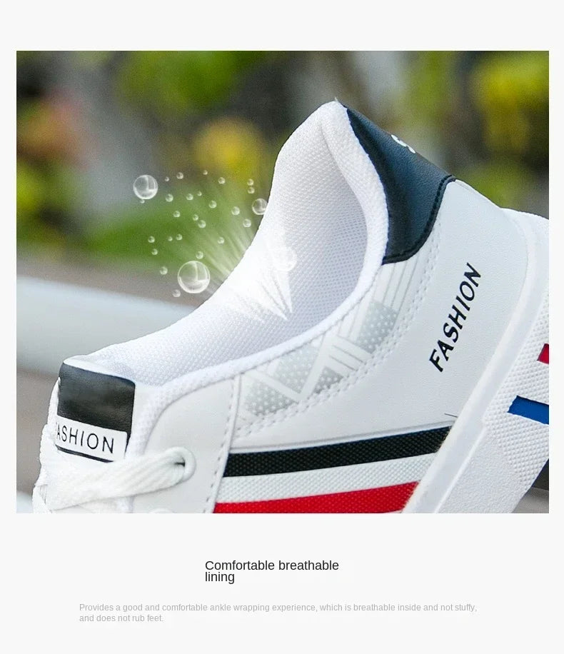 2024 Mens Casual Sneakers New Fashion Lace-up White Shoes Student Comfort Sports Plus Size Vulcanized Shoes Zapatillas De Hombre