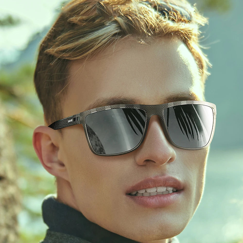 BACURY Original Polarized Men Sunglasses Square Comfortable Driving Finishing Hiking Sun Glasses Women Eyewear