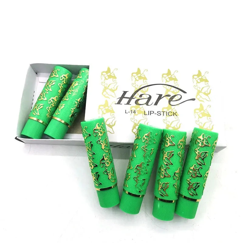 6PCS/Box Lipstick Dark Green Magic Lipgloss Lipstick Long Lasting Waterproof Butterfly Lip Tint Cosmetics Makeup Maquiagem