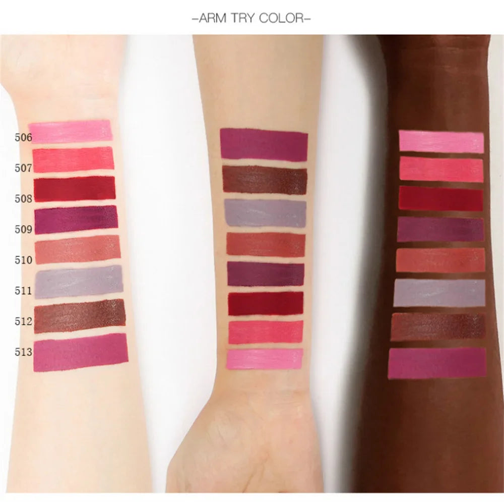 1PC Sexy Pink Women's Lipstick 16 Colors Lasting Waterproof Liquid Pencil Matte Liquid Lipsticks Makeups Non-Stick Cup Lip Gloss