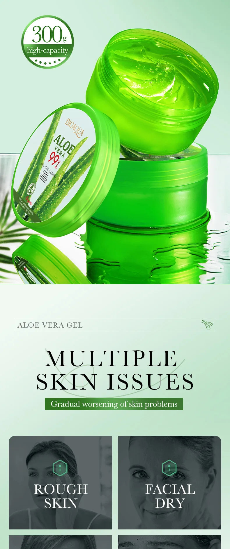 300g BIOAQUA Moisturizing and Soothing Aloe Vera Gel Creams Skin Rejuvenating Hydrating Face Cream Beauty Facial Skin Care
