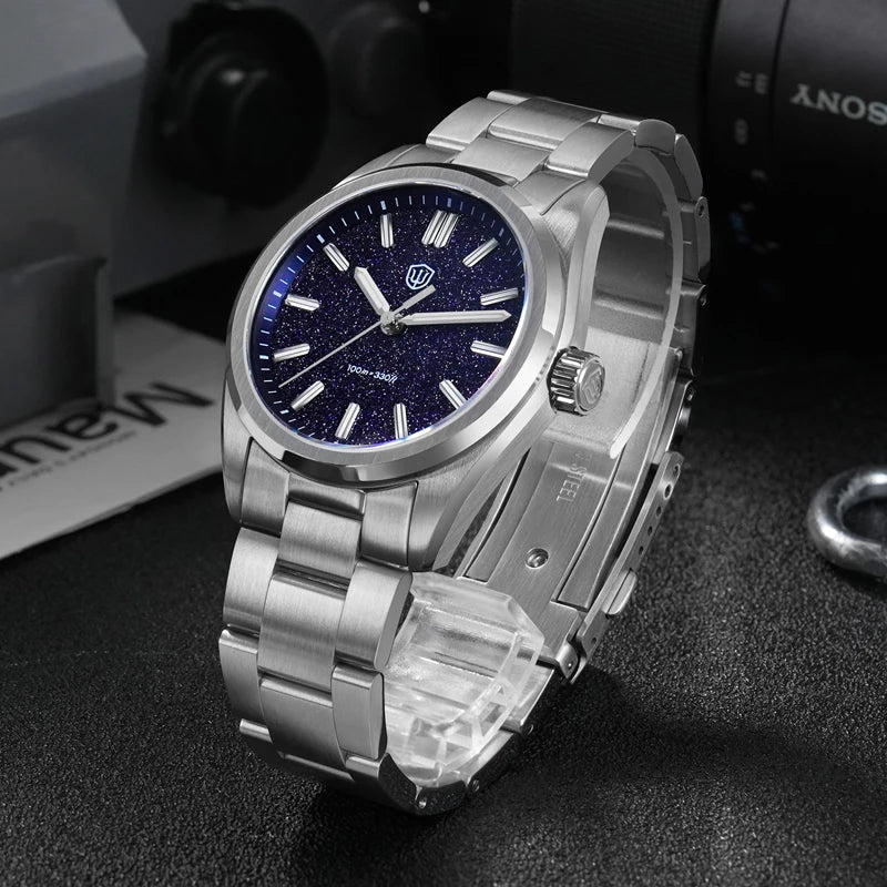 Watchdives WD0003B Original Design Aventurine Dial Men Watch VH31 Sweep Seconds Quartz Movement 36mm Watches Luminous Waterproof