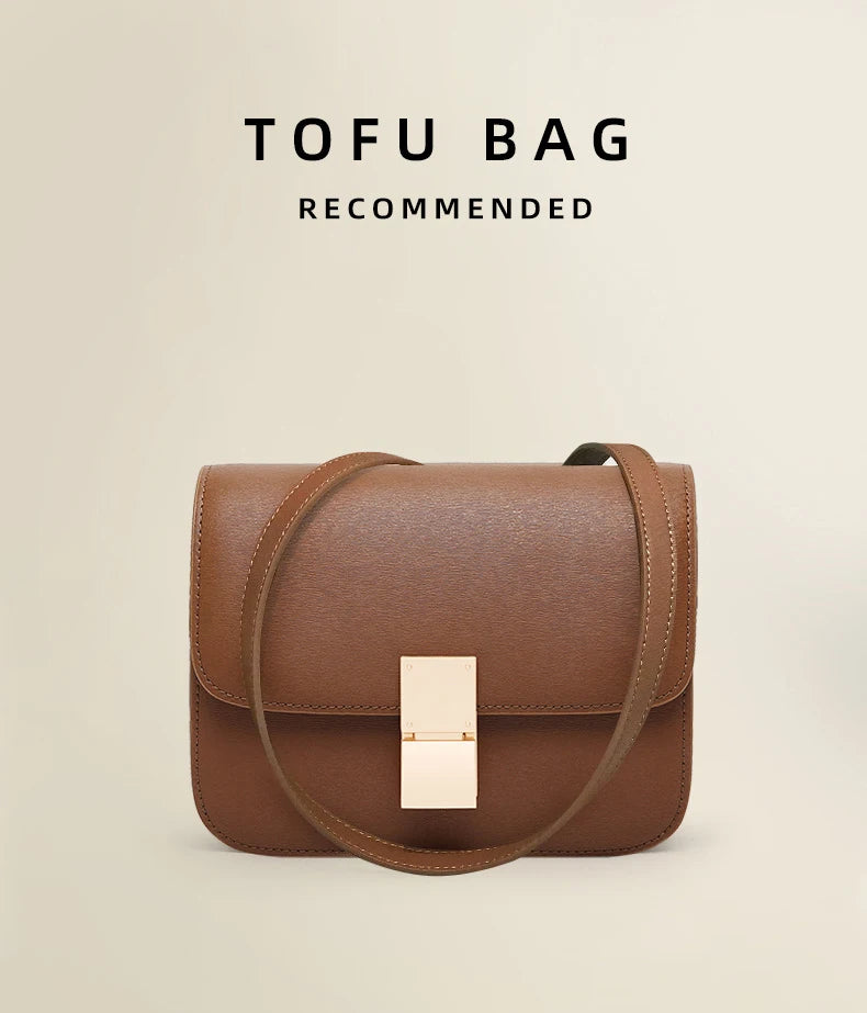 Women Shoulder Bag Female Split Leather Ins Vintage Messenger Lady Small Square Palm Texture Printing Box Flap Underarm Bag 2022