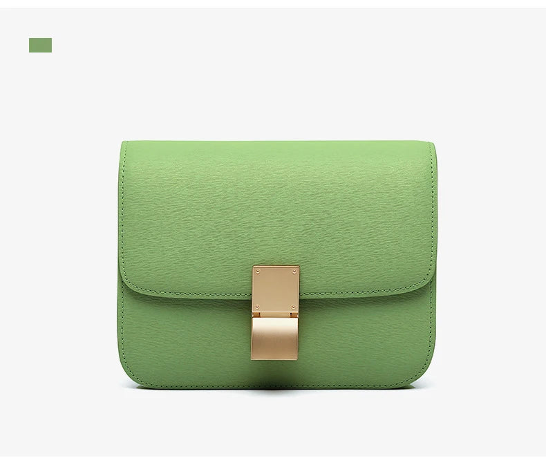 Women Shoulder Bag Female Split Leather Ins Vintage Messenger Lady Small Square Palm Texture Printing Box Flap Underarm Bag 2022