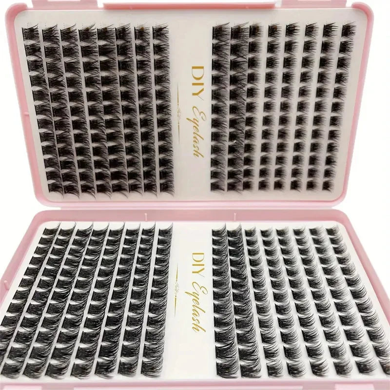 Eyelash Extension Kit - Individual set eyelashes, D-roll, multiple lengths, odorless, easy to apply for home makeup books
