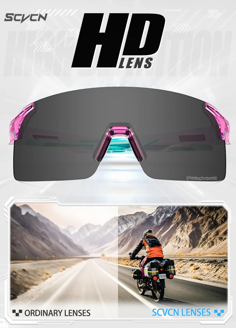 SCVCN New MTB Anti Fog Photochromic Sunglasses Men Outdoor Anti-fog Cycling Glasses Bicycle Women Bike MTB UV400 Sports Eyewear