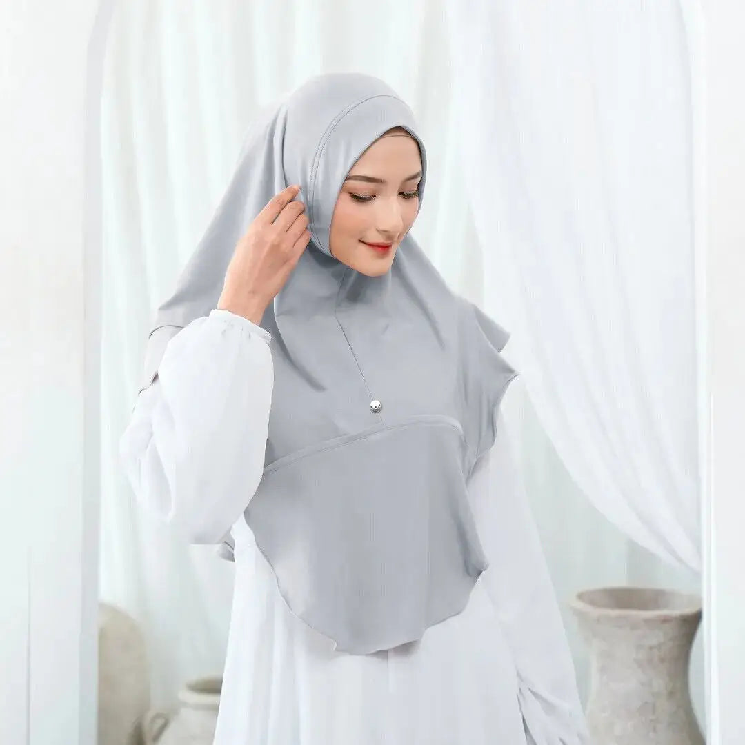 Ready to Wear Turban Hijab for Muslim Women Arab Scarf, One Piece Amira Islamic Headscarf Malaysian Headband Shawls Eid