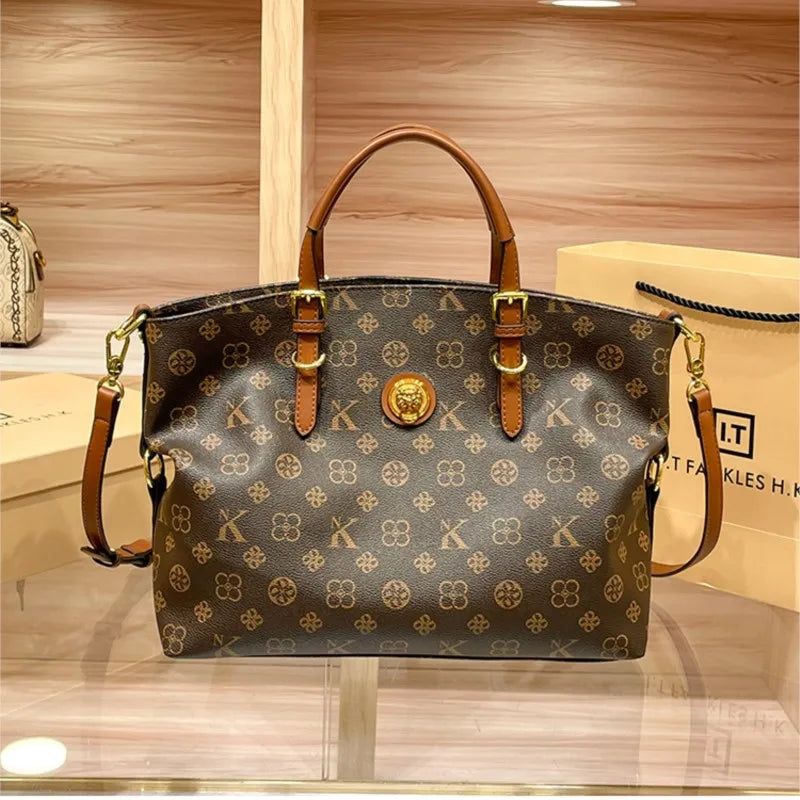 Women’s Light Luxury Retro Handbag – Large Capacity Shoulder & Crossbody Tote – 2025 High-End Fashion