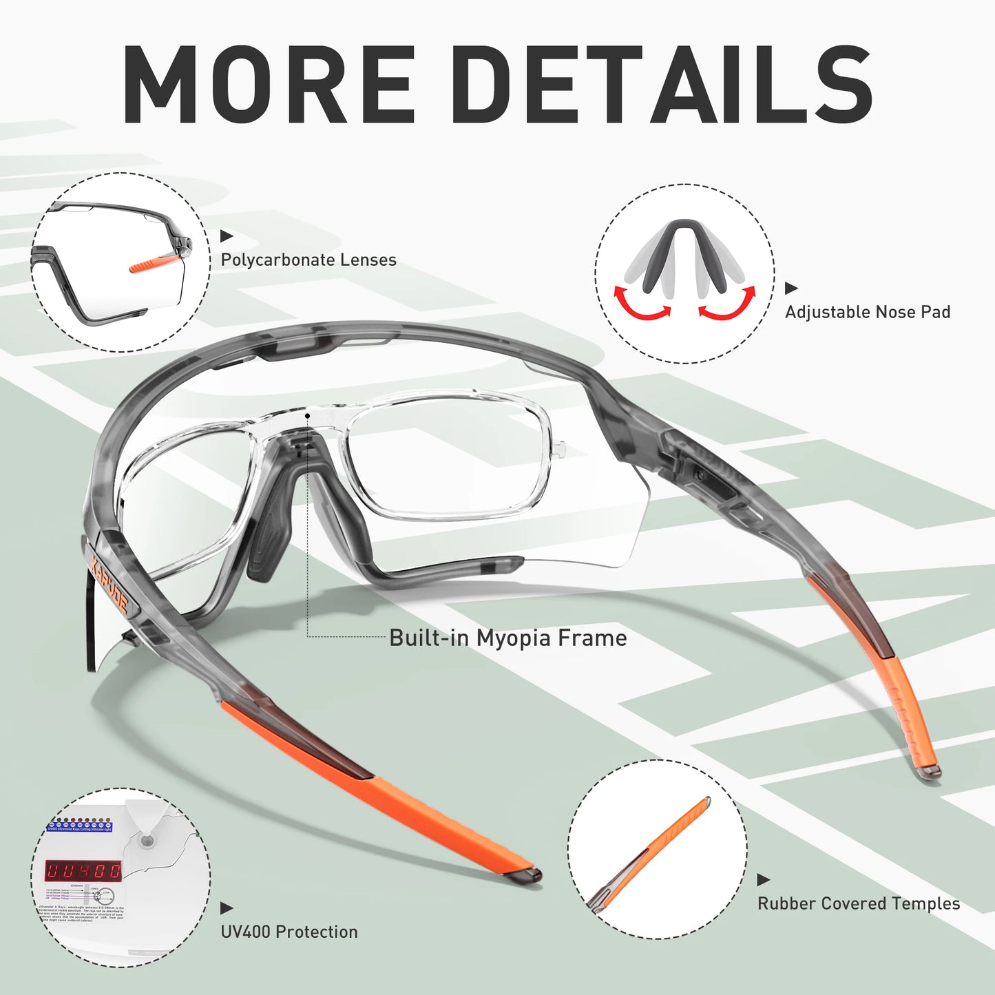 Kapvoe Photochromic Sunglasses Outdoor Bicycle Cycling Glasses MTB Driving Bike Eyewear Women Man Sports Hiking UV400 Goggles