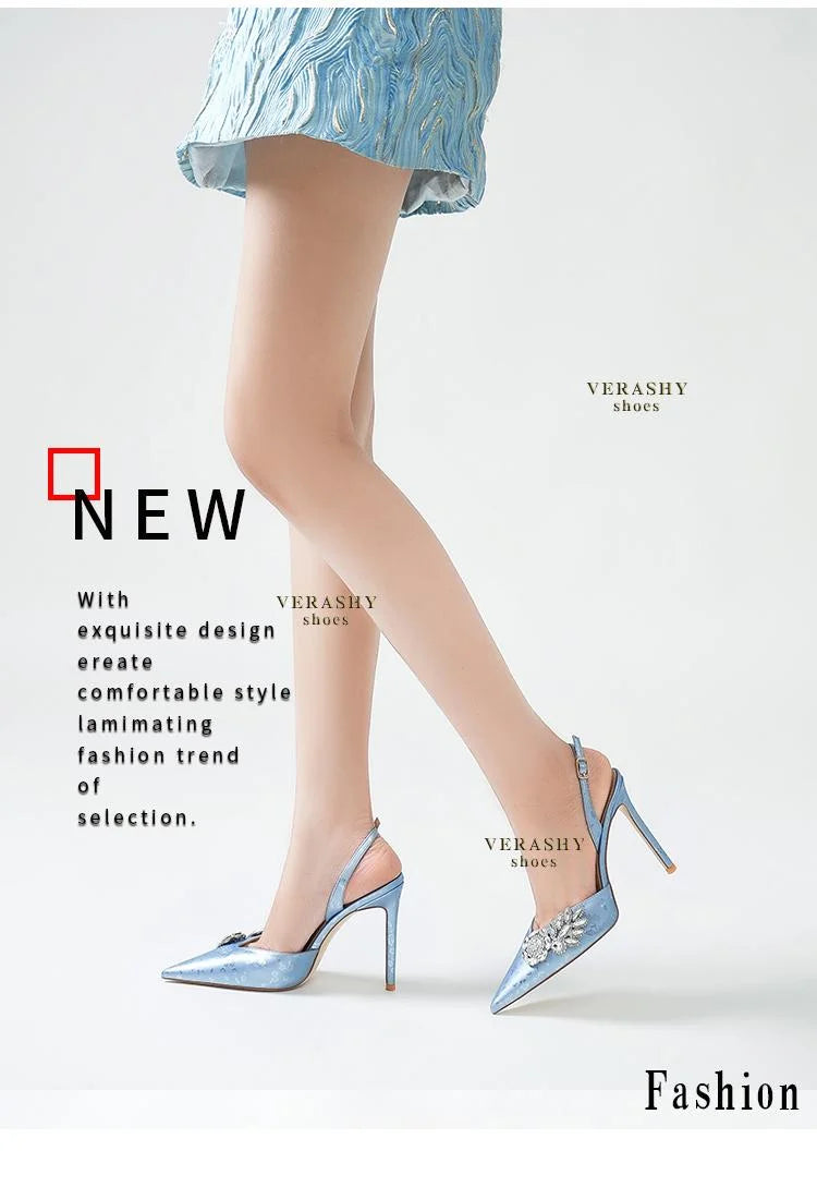 New Green Lady Sandals Fashion Thin Heel Slingback Woman Pumps Sexy Female Dress Party High Heels Shoes