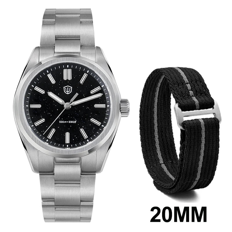 Watchdives WD0003B Original Design Aventurine Dial Men Watch VH31 Sweep Seconds Quartz Movement 36mm Watches Luminous Waterproof