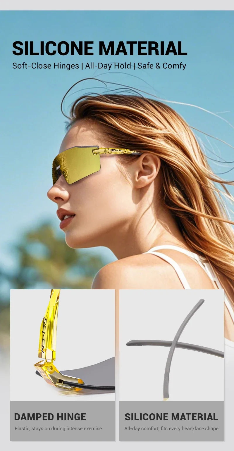 SCVCN New Outdoor Cycling Sunglasses MTB Glasses Bike Cycling UV400 Eyewear Men Women Bicycle Mountain Sports Running Eyewear